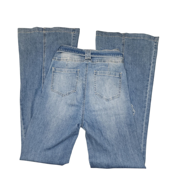 Womens Y2K Flying Tomato Jeans Denim Flared low rise size 1 - Picture 4 of 5